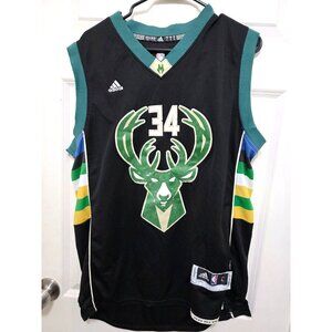 Adidas NBA Giannis Antetokounmpo Milwaukee Bucks Player Swingman Jersey Black Si